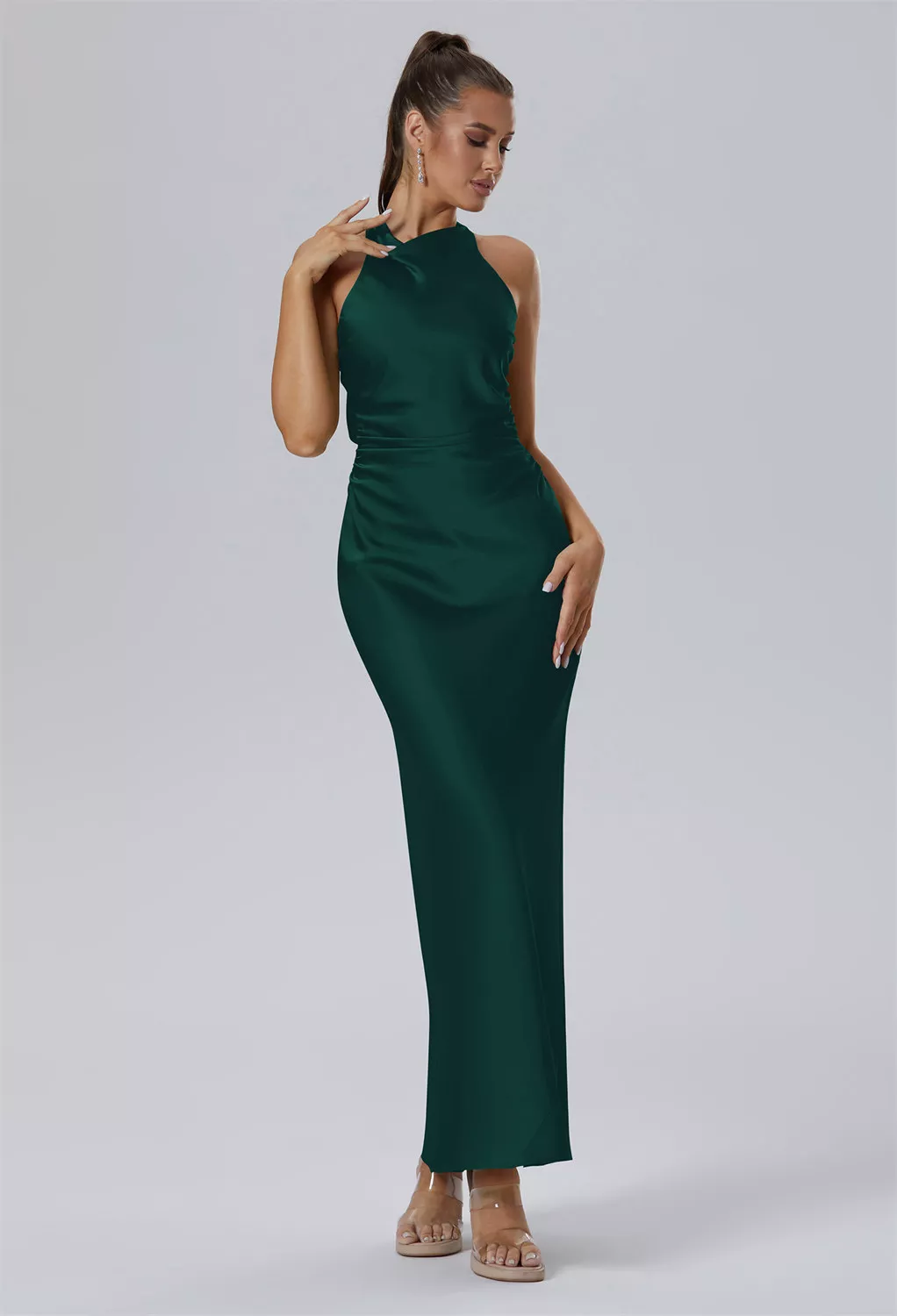 AW Teigne Hunter Green  Garden Wedding Guest Dresses